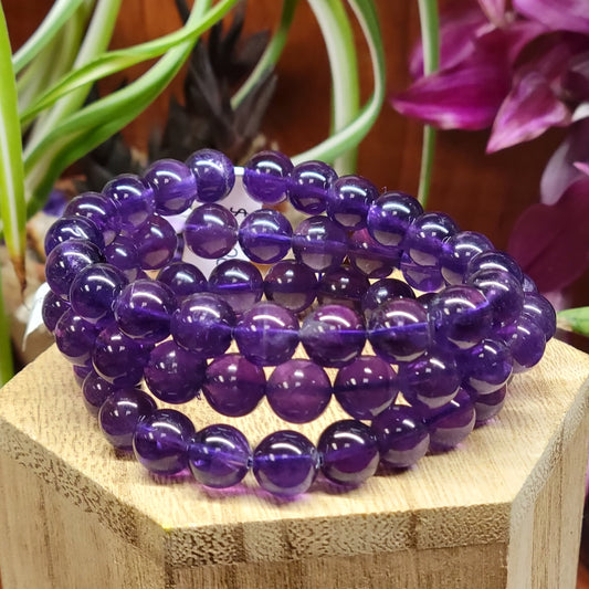 Amethyst Stretch Bead Bracelet
