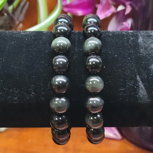 Rainbow Obsidian Stretch Bead Bracelet