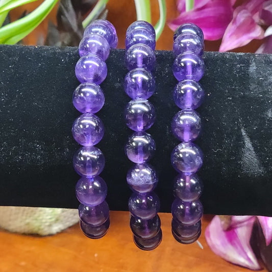 Amethyst Stretch Bead Bracelet