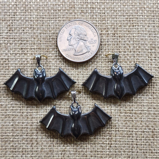 Hematite Bat Pendant