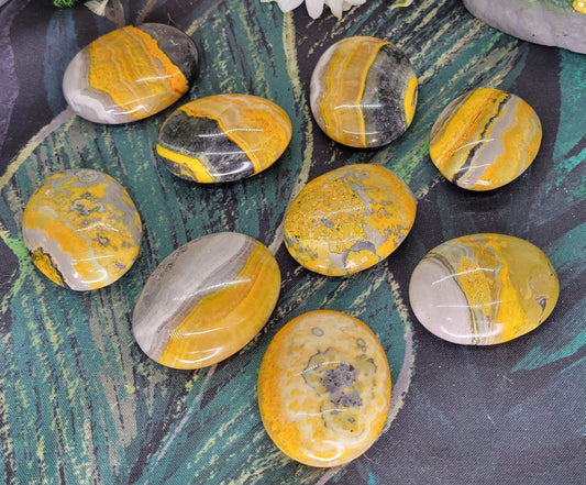 Bumblebee Jasper Palm Stone - Rock Bottom Jewelry & Engraving