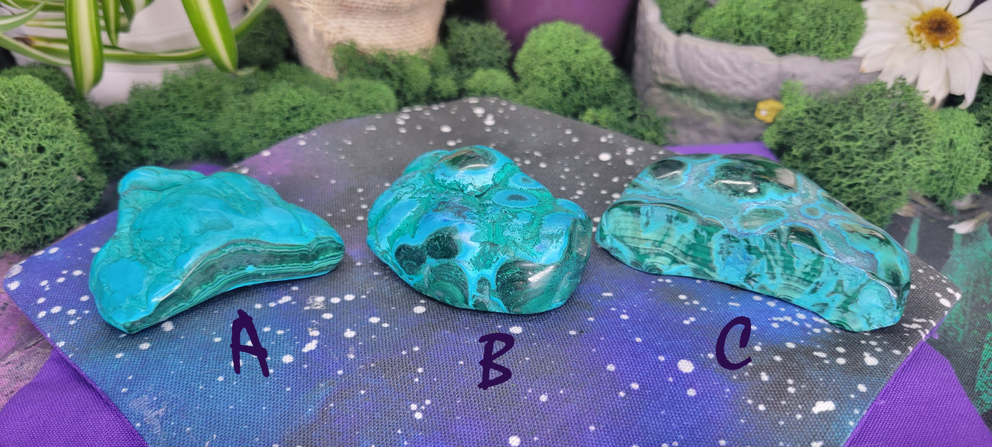 Chrysocolla and Malachite Freeforms - Rock Bottom Jewelry & Engraving