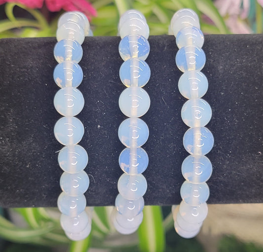 Opalite Stretch Bead Bracelets - Rock Bottom Jewelry & Engraving