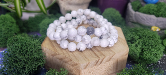 Howlite Stretch Bead Bracelets - Rock Bottom Jewelry & Engraving