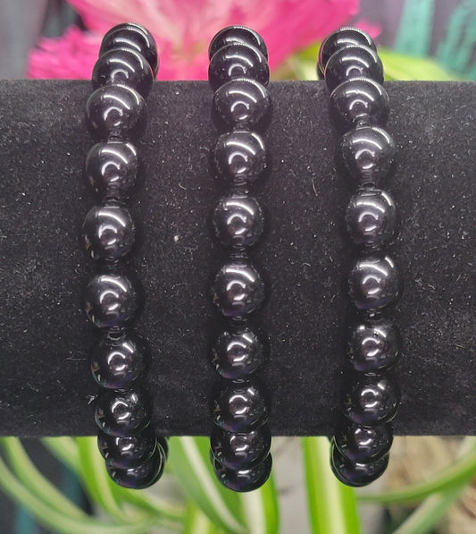 Obsidian Stretch Bead Bracelets - Rock Bottom Jewelry & Engraving