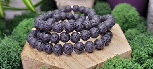 Lava Stone Stretch Bead Bracelets - Rock Bottom Jewelry & Engraving