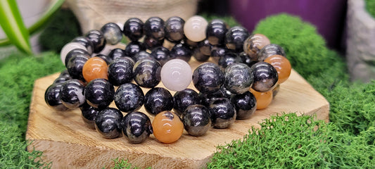 Black Tourmaline Stretch Bead Bracelets - Rock Bottom Jewelry & Engraving