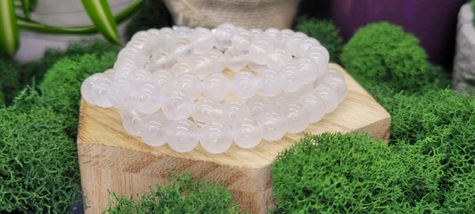 Clear Quartz Stretch Bead Bracelets - Rock Bottom Jewelry & Engraving