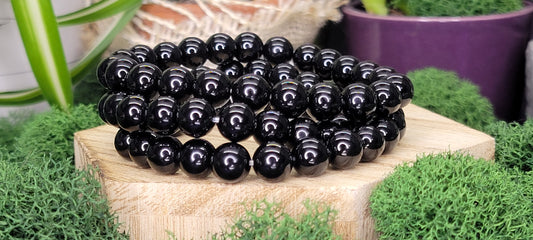Black Onyx Stretch Bead Bracelets - Rock Bottom Jewelry & Engraving
