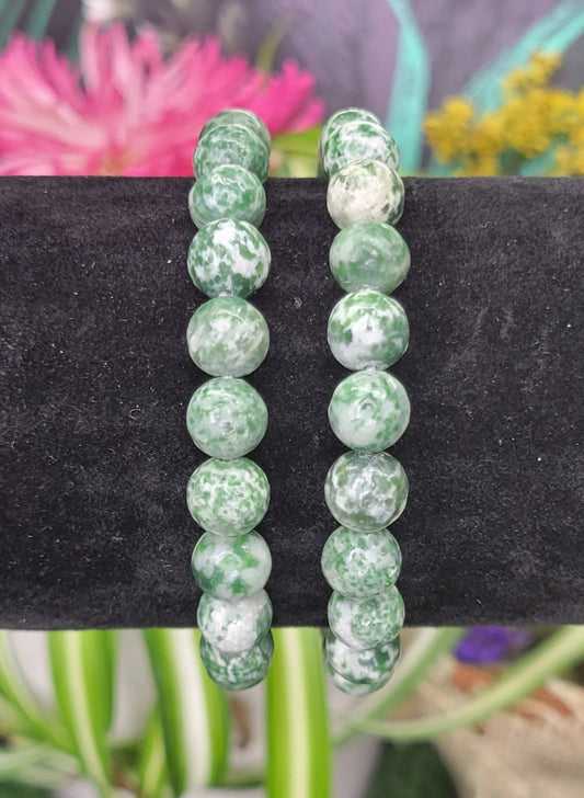 Tree Agate Stretch Bead Bracelets - Rock Bottom Jewelry & Engraving