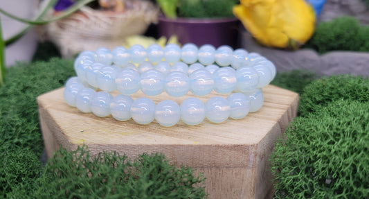 Opalite Stretch Bead Bracelets - Rock Bottom Jewelry & Engraving