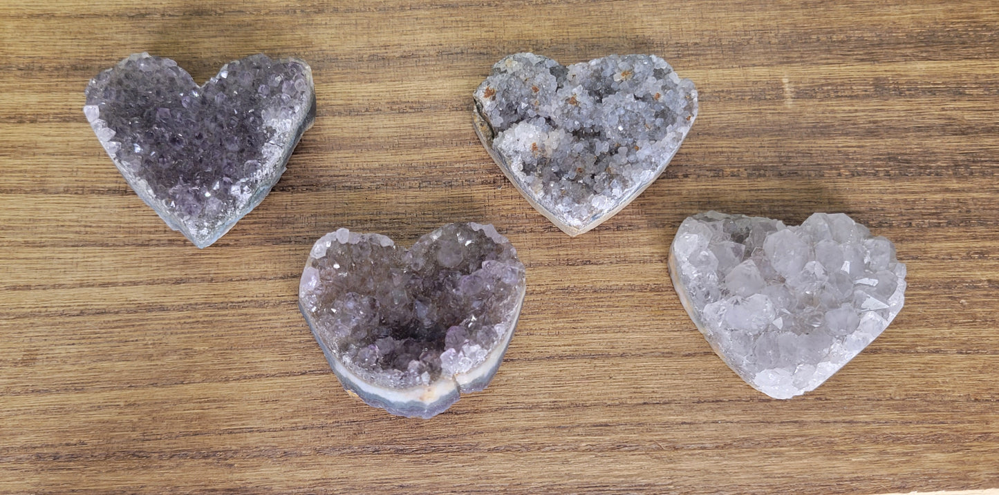 Amethyst Cluster Hearts - Rock Bottom Jewelry & Engraving