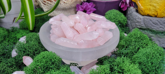 Mini Rose Quartz DT Points - Rock Bottom Jewelry & Engraving