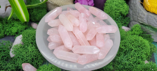 Mini Rose Quartz DT Points - Rock Bottom Jewelry & Engraving