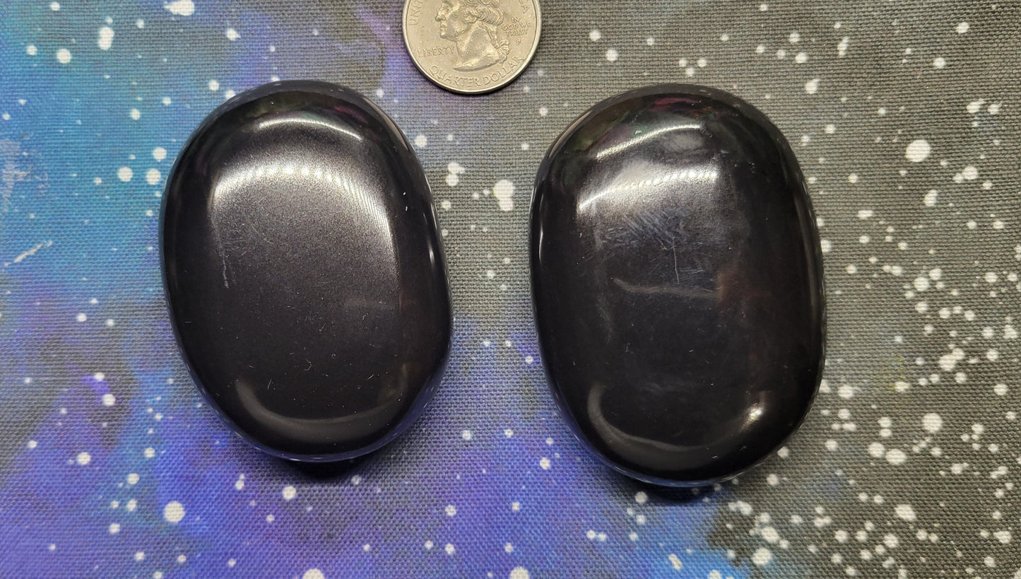 Black Onyx Palm Stones - Rock Bottom Jewelry & Engraving