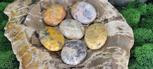 Small Crazy Lace Agate Palm Stones - Rock Bottom Jewelry & Engraving