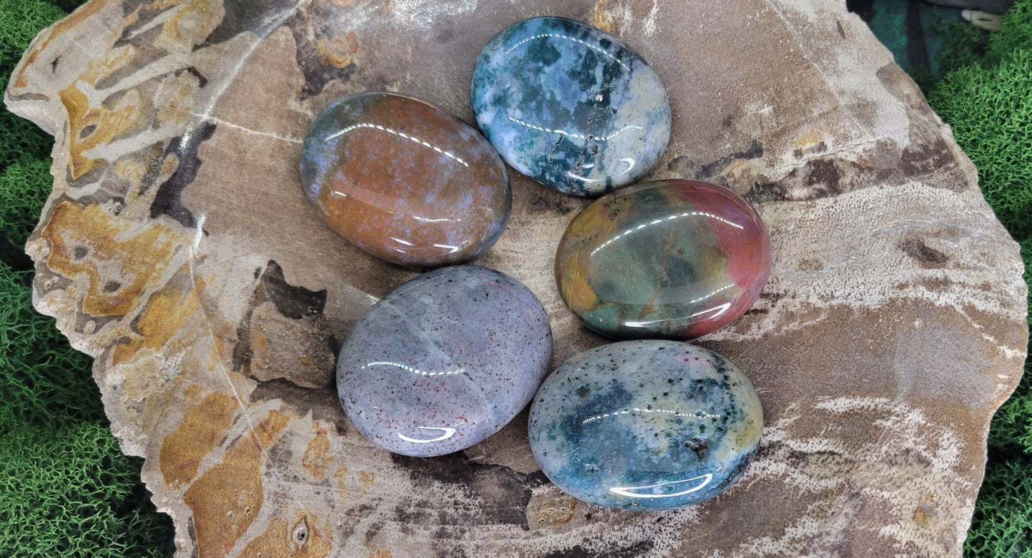 Small Ocean Jasper Palm Stones - Rock Bottom Jewelry & Engraving