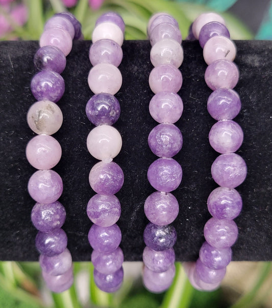 Lepidolite Stretch Bead Bracelets - Rock Bottom Jewelry & Engraving