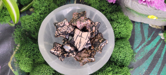 Small Rhodonite Stars - Rock Bottom Jewelry & Engraving