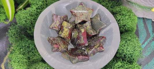 Small Dragon Bloodstone Stars - Rock Bottom Jewelry & Engraving