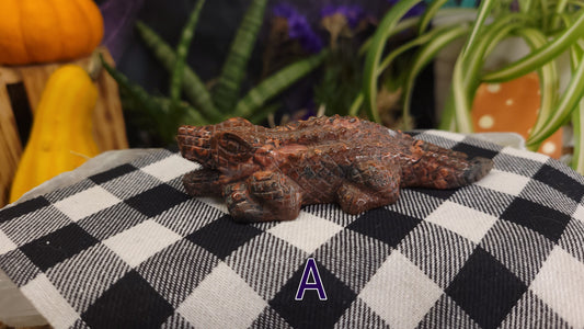 Jasper Crocodile Carving