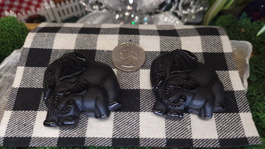 Elephant Obsidian Pendant