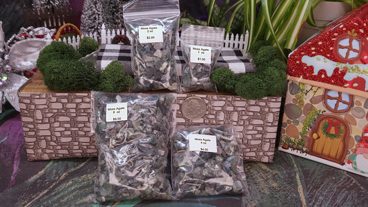 Moss Agate Chip Stones