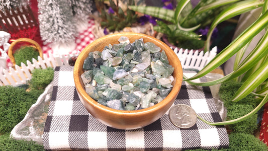 Moss Agate Chip Stones