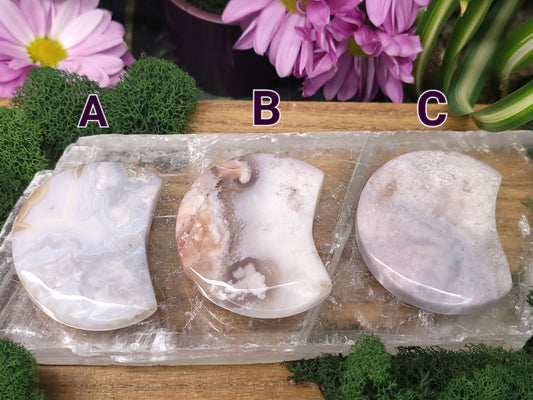 Flower Agate Moons
