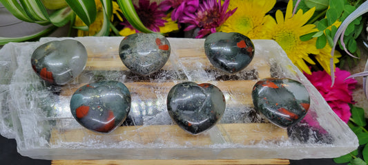 African Bloodstone Hearts - Rock Bottom Jewelry & Engraving
