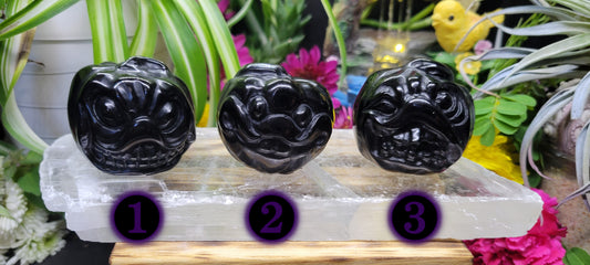 Obsidian Pumpkins - Rock Bottom Jewelry & Engraving