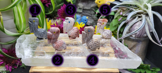 Soapstone Pelican Carvings - Rock Bottom Jewelry & Engraving