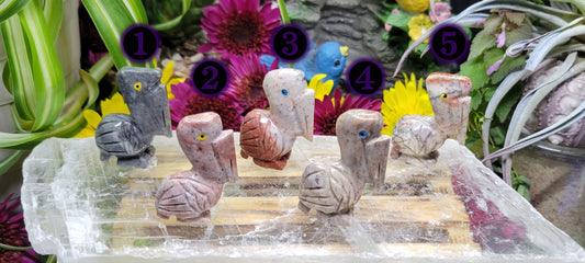 Soapstone Pelican Carvings - Rock Bottom Jewelry & Engraving