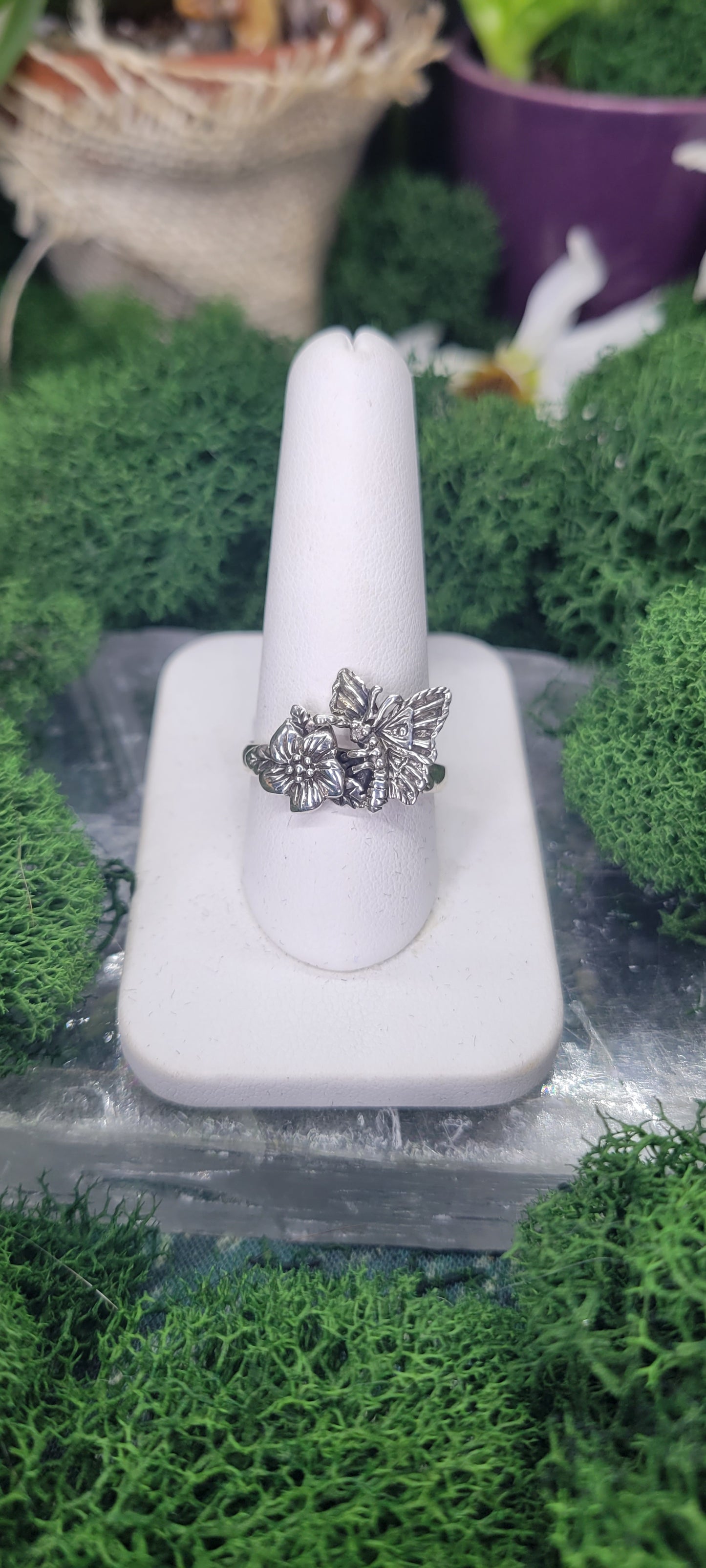 Butterfly and Flower Ring