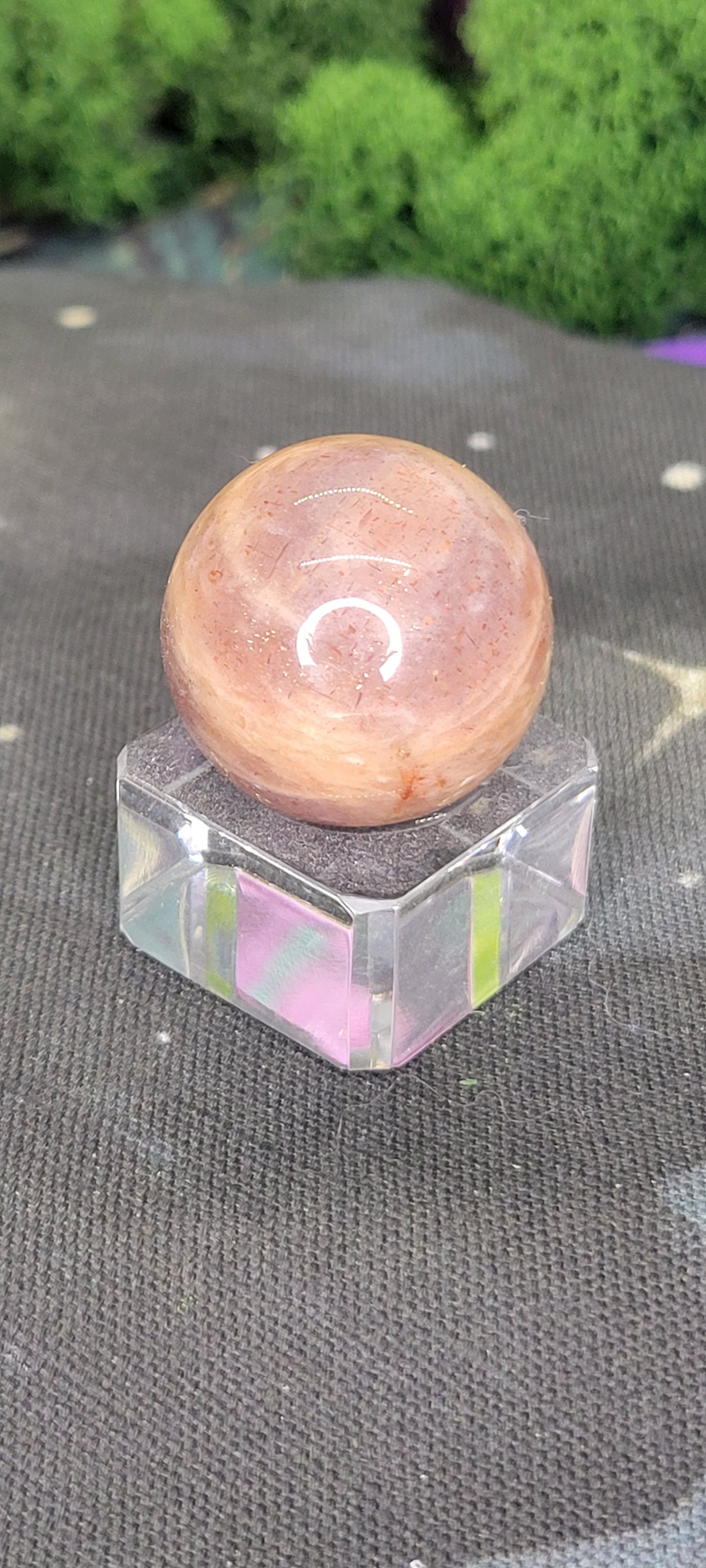 Small Peach Moonstone Spheres