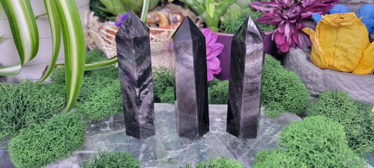 Silver Sheen Obsidian Towers - Rock Bottom Jewelry & Engraving