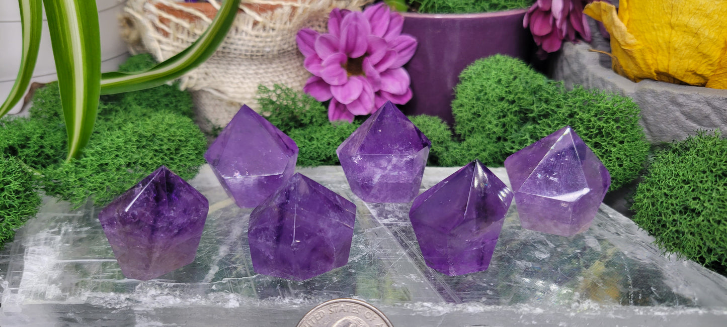 Small Amethyst Cupcake Points - Rock Bottom Jewelry & Engraving