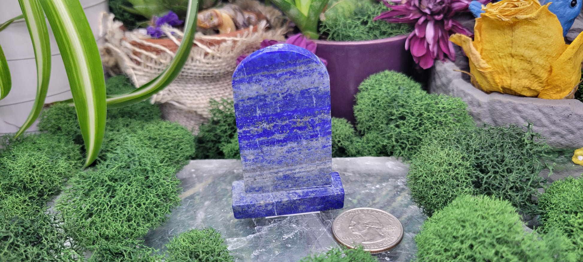 Lapis Lazuli Tombstone Carvings - Rock Bottom Jewelry & Engraving