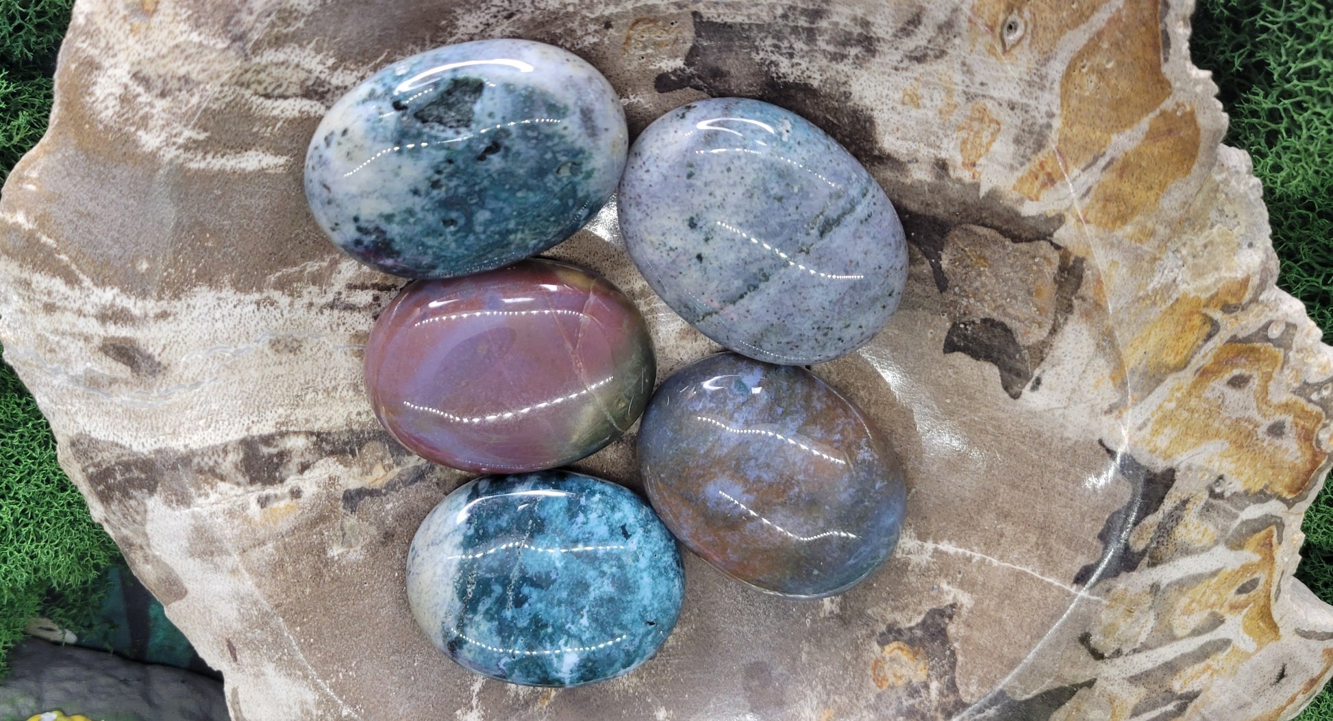 Small Ocean Jasper Palm Stones - Rock Bottom Jewelry & Engraving