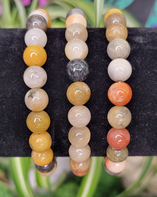 Mixed Agate Stretch Bead Bracelets - Rock Bottom Jewelry & Engraving